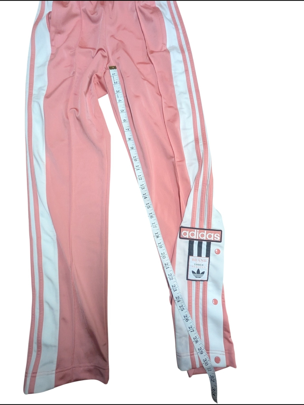 Adidas Originals Pink 3-Stripe Snap Track Pants Women's XS Retro Y2K - Picture 10 of 16